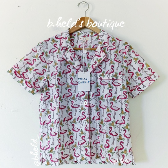 Roller Rabbit Freddy Flamingo Liza Set Pajamas in Pink Size X-Small (XS) New NWT - Picture 3 of 17